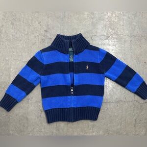 Polo by Ralph Lauren Blue Striped Knit Sweater-2T